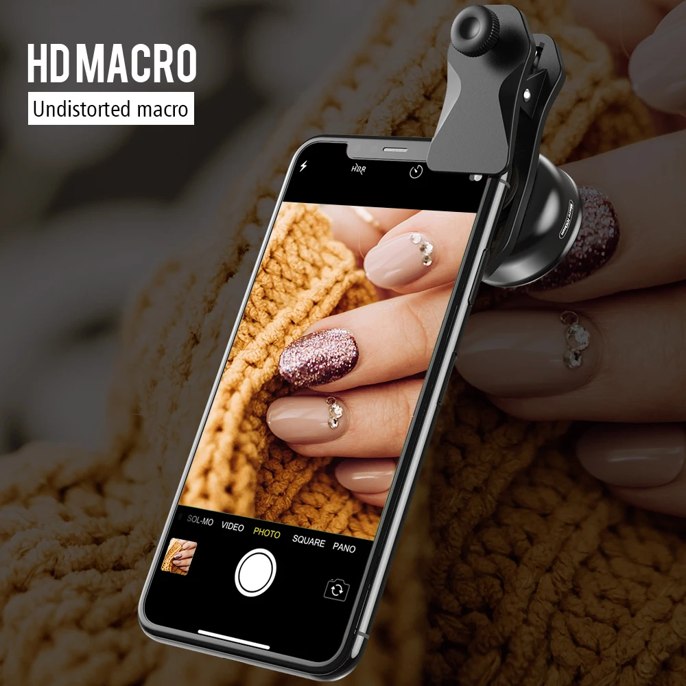APEXEL 100mm 매크로 전화 렌즈 10X HD 전문 휴대 전화 카메라 매크로 렌즈 iPhone 16/15/14 Pro Max 모든 스마트 폰