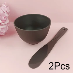 Deluxe Facial Care Tool Set - Beauty Brush, Bowl, and Spoon Kit for DIY Skin Care and Makeup (2Pcs - black)