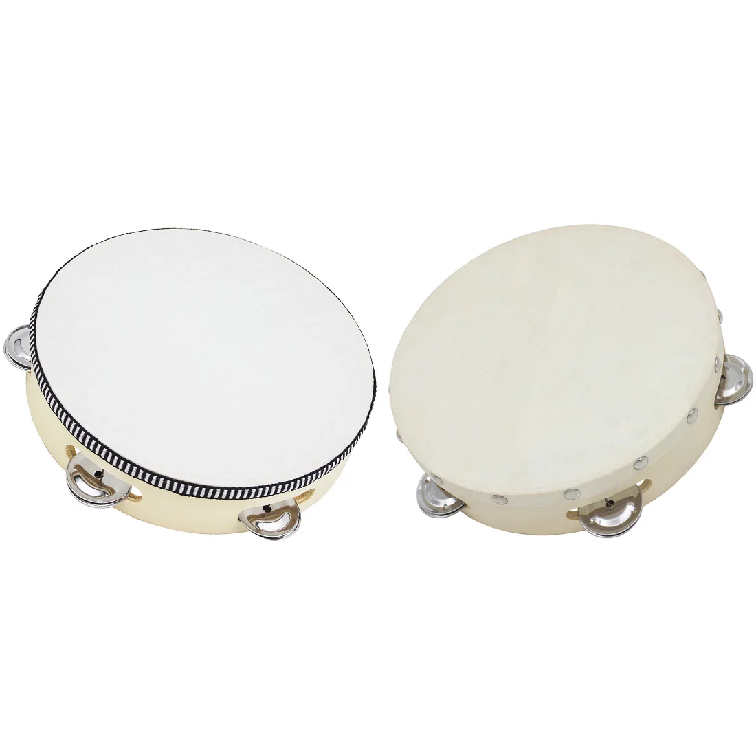 8inchTambourineDrumHighQualityHandOperatedBellDrumsWooden