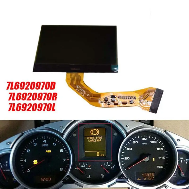 A82M-자동차 계기판 LCD 디스플레이 7L6920970D 투아렉 카이엔 S GTS 955 2003-2010 부품 대시 클러스터 속도계 화면