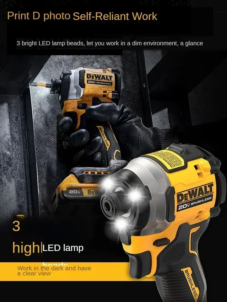 DEWALT DCF850 20V Cordless Electric Screwdriver Brushless Motor Rechargable Drill Driver Impact Wrench Large Torque