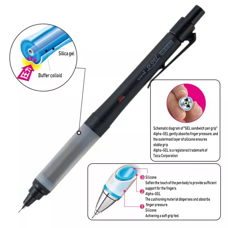 New Uni Alpha-Gel Switch Mechanical Pencil,Hold & Kuru Toga Automatic 0.3 0.5 mm Soft Comfortable Grip m5-1009GG Limited Edition 3