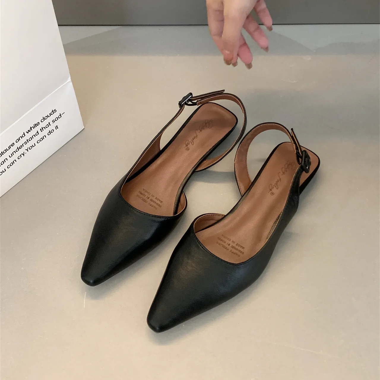 Bailamos Flat Sandals Shallow Slip On Women Slingback Shoes Soft Casual Ladies Sandal Flat Heel Outdoor Dress Mules