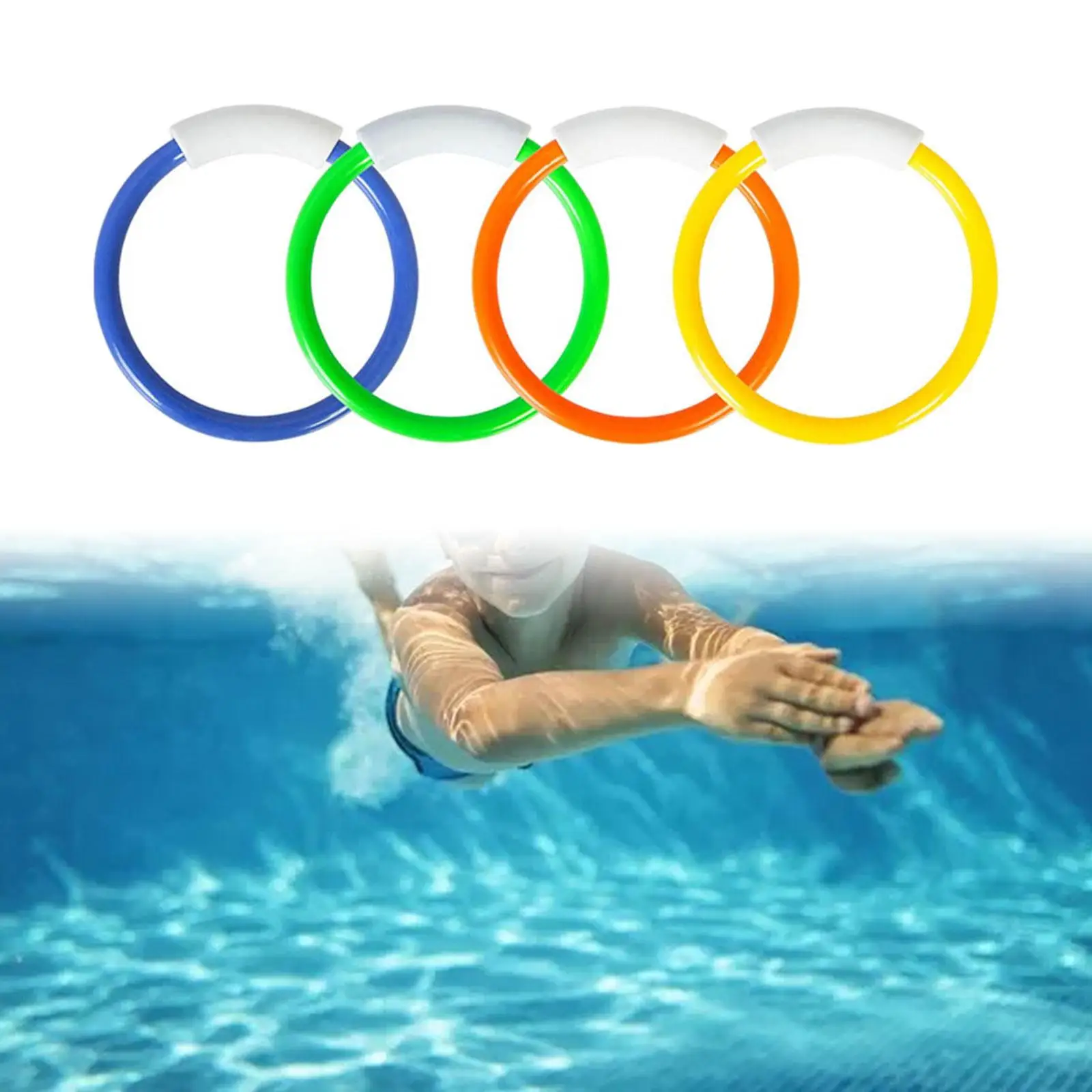 

4x Diving Rings for Pool, Underwater Diving Toys Water Toys Gift Games Multi