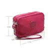 Bags Cosmetic Bags Solid Color Fabric Phone Purse Korean Style Wallets Women Wallets Three Zippers Bags Wrinkle Clutch Bag 5