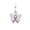 Fit Original Pan Charms Bracelet 925 Silver You Will Not Walk Alone Pink Ribbon Breast Cancer Flip Flop Bead For Making Berloque 4