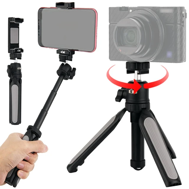 Trípode flexible para teléfono con cámara Gopro – Mini trípode de mesa de  escritorio, mango extensible, palo selfie, montaje para zapata caliente