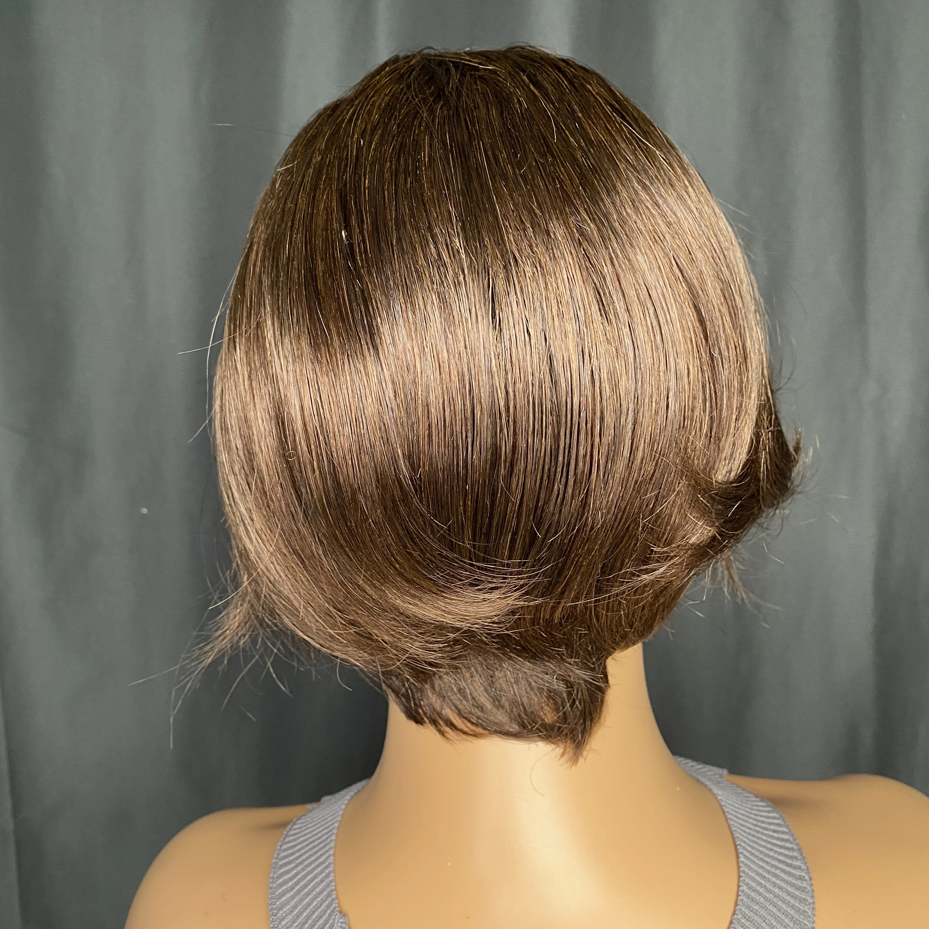 Short Bob Wig Pixie Cut Wig Straight Human Hair Wigs T Part Transparent 13X4X1 Lace For Women Straight Pixie Cut W