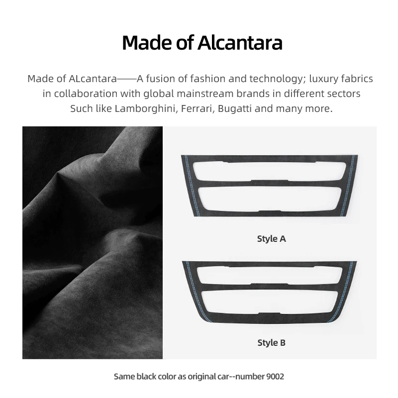 Car Interior Trim,For BMW F20 F21 F22 Series 1 2 M235i,Made of Alcantara Air Conditioner CD Panel Trim,Performance Stickers Car Interior Accessory