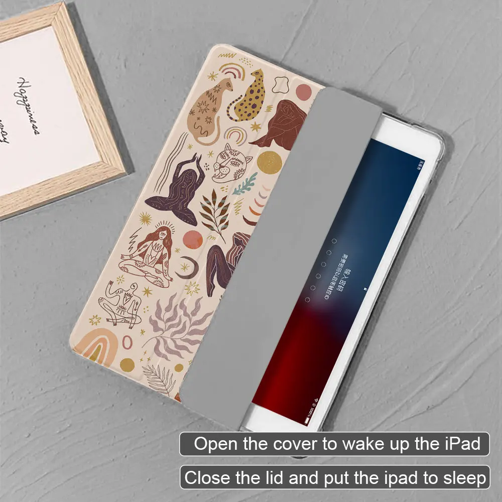 Sleek Pattern iPad Case with Pen Slot and Anti-Fall Protection