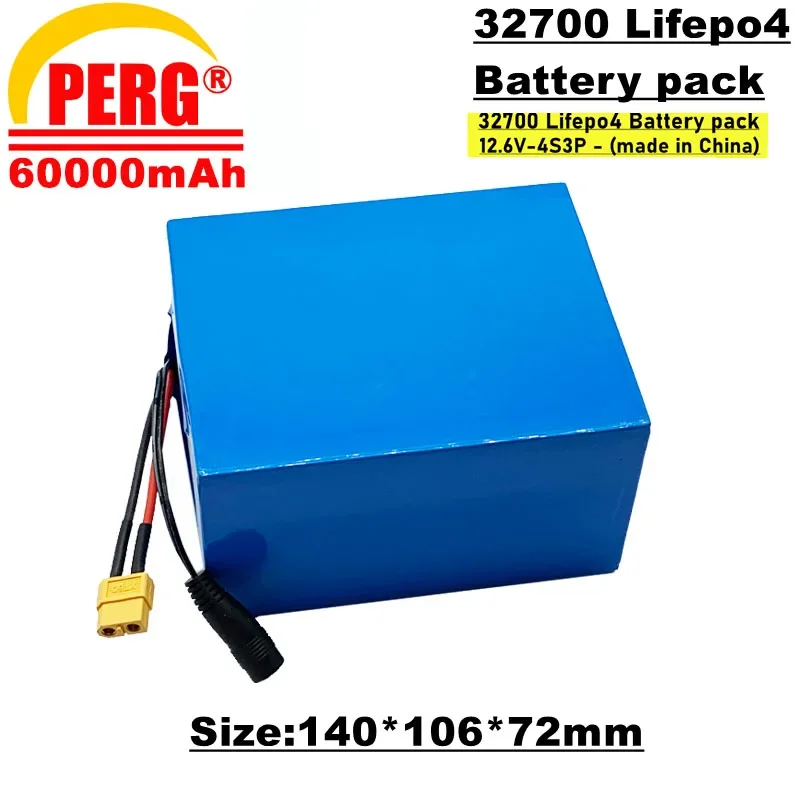

LiFePO4 32700 cell pack, 4s3p, 12.6v, 60ah, built - in with BMS, suitable for electric bicycle cells, UPS, Solar Cells, etc.