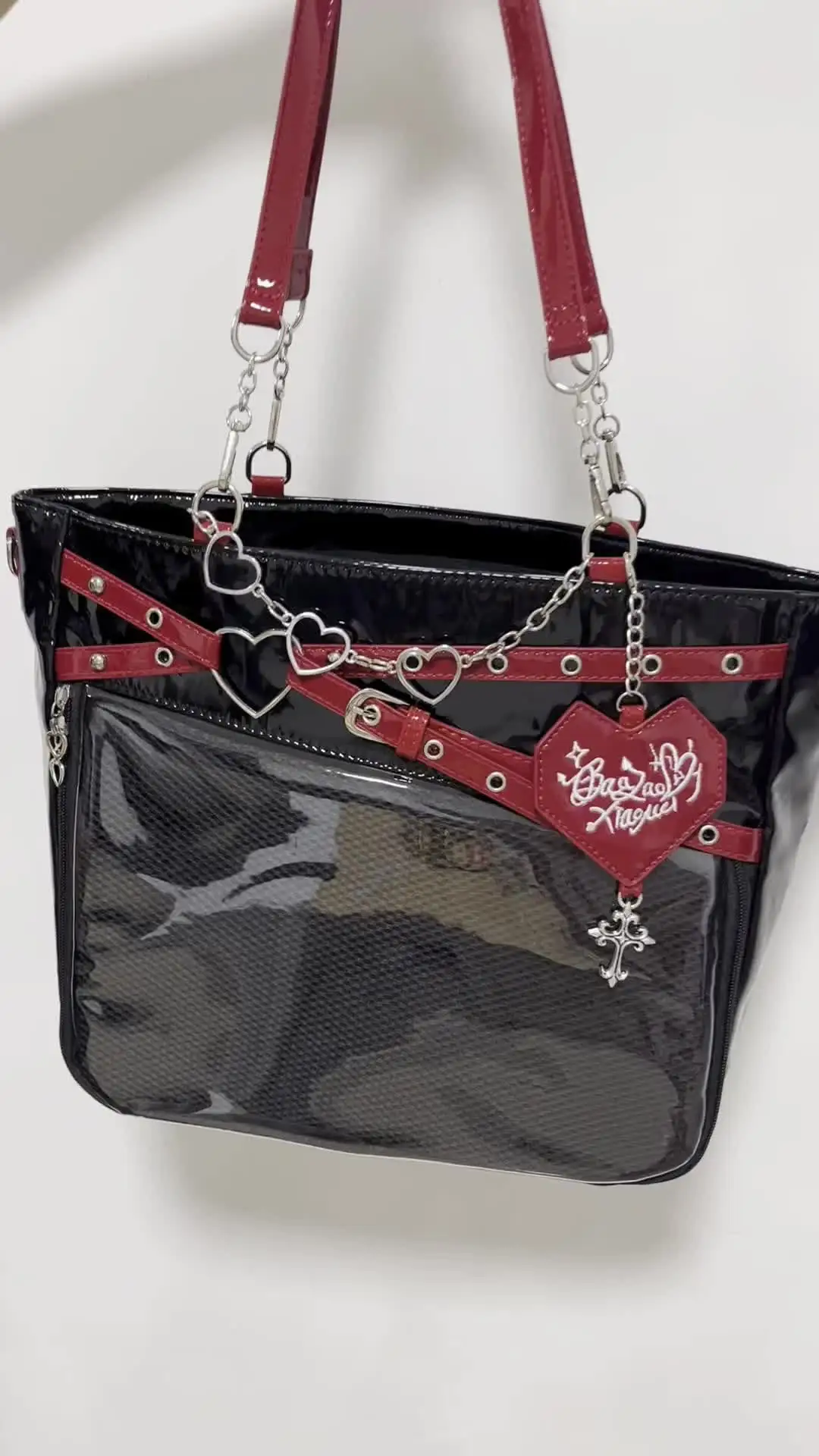 JIAERDI Pu Y2k Aesthetic Underarm Bag Women Fashion Gothic Belt