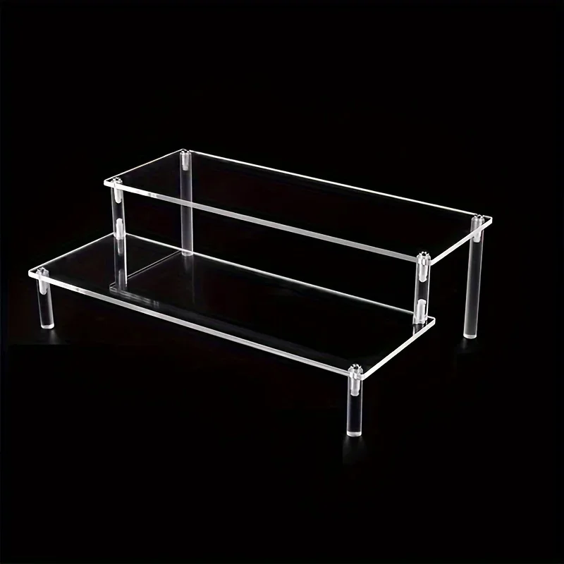 1pc Versatile Acrylic Ladder Display Stand - Transparent, Elegant for Anime Models, Cosmetics, & More - Ideal for Retail 3