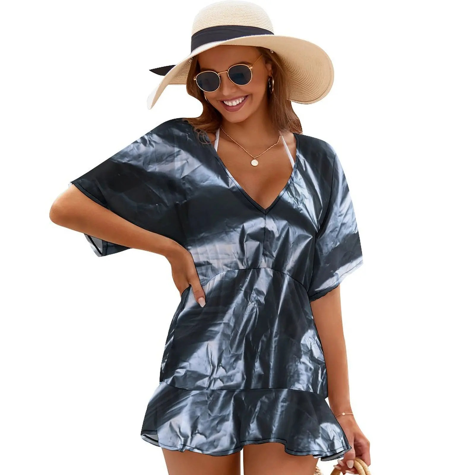 

Trash Plastic Bag Texture Cover Ups Dance dresses Long veiled dresses