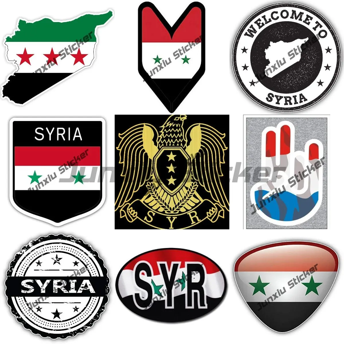 

Syria SYR Wavy Oval Decal Syria Map with Flag Shield Damascus Syria Stamp Travel Shield Decals Personalized Sticker Accessories