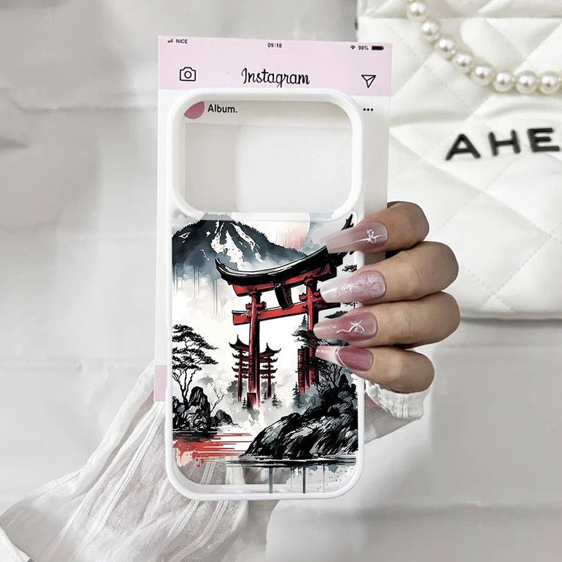 Japanese Landscape Clear Phone Case - Transparent Acrylic Cover Shell