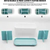 Bathroom Countertop Toothbrush and Toothpaste Holder Drainage System with Adjustable Divider, Rustic Decorative Set, Non-Slip 5