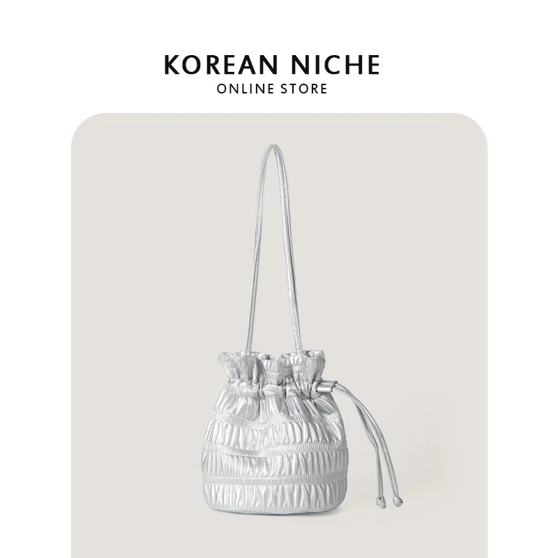 

Bucket Handbags For Women Designer Small Shoulder Bag Drawstring Luxury 2024 New Casual Versatile Crossbody Bag Fashion Simple