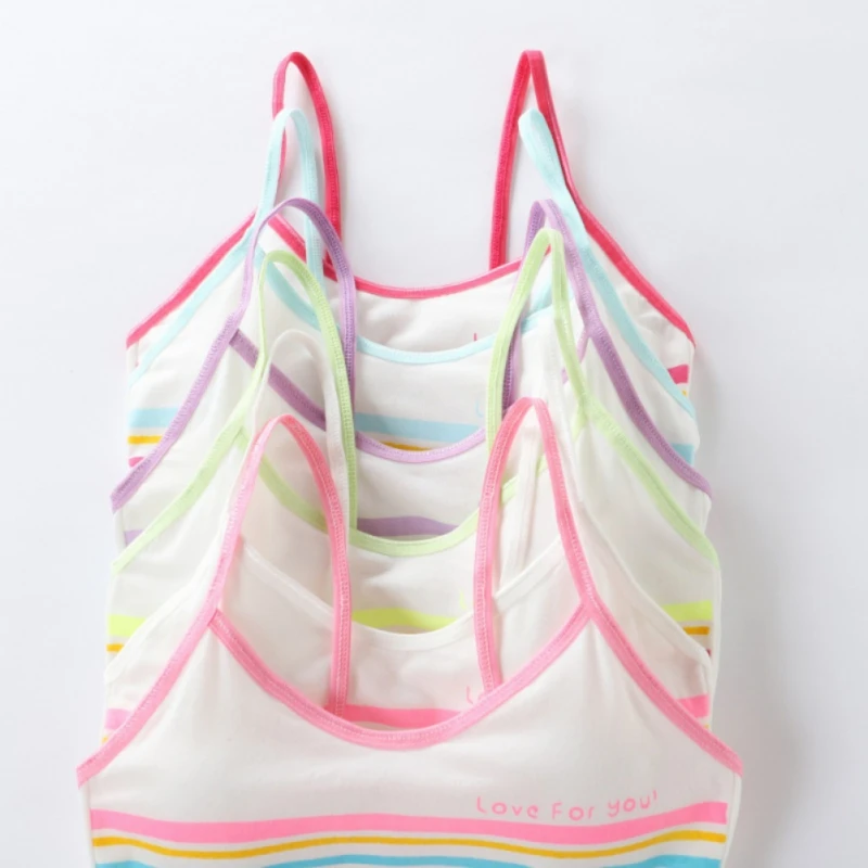 9-12 Years Kids Bras Young Girls Underwear Teenage Training Bras Women Cotton Kids Cute Brassiere Tube Tops Girl's Sport