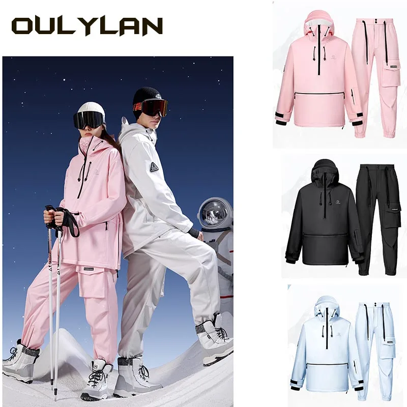 

New Winter Ski Suit Women Outdoor Snowboarding Jacket Men Thickened Warm Skiing Set Wind Proof Waterproof Snow Pants