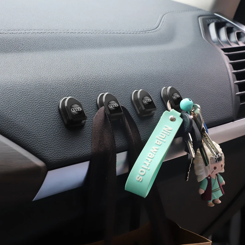 Car Seat Back Hooks 2 4pcs ABS Self Adhesive Mini for Audi Quattro