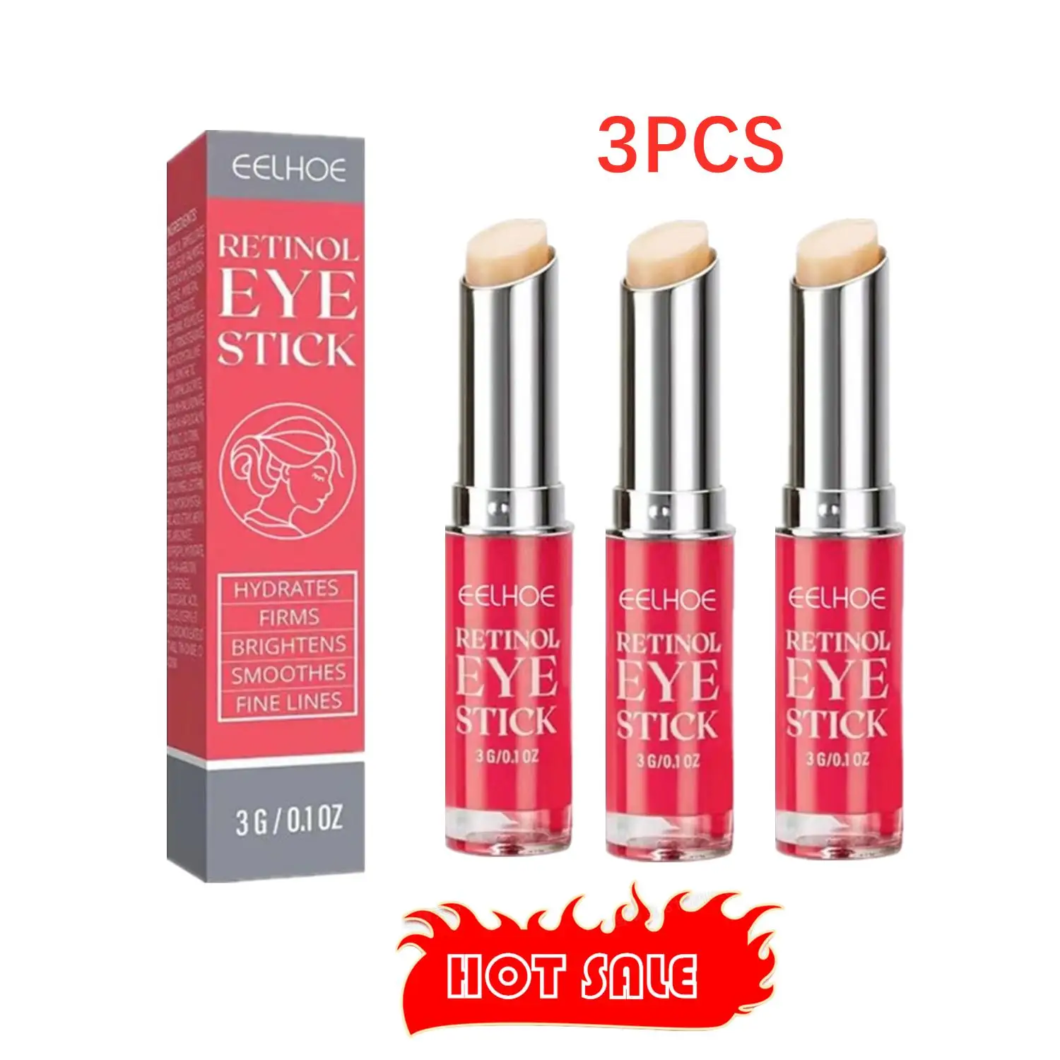 

3PCS Retinol Eye Cream Stick Anti-aging Anti Wrinkle Firming Moisturizing Puffiness Black And Circles Deep Lightening