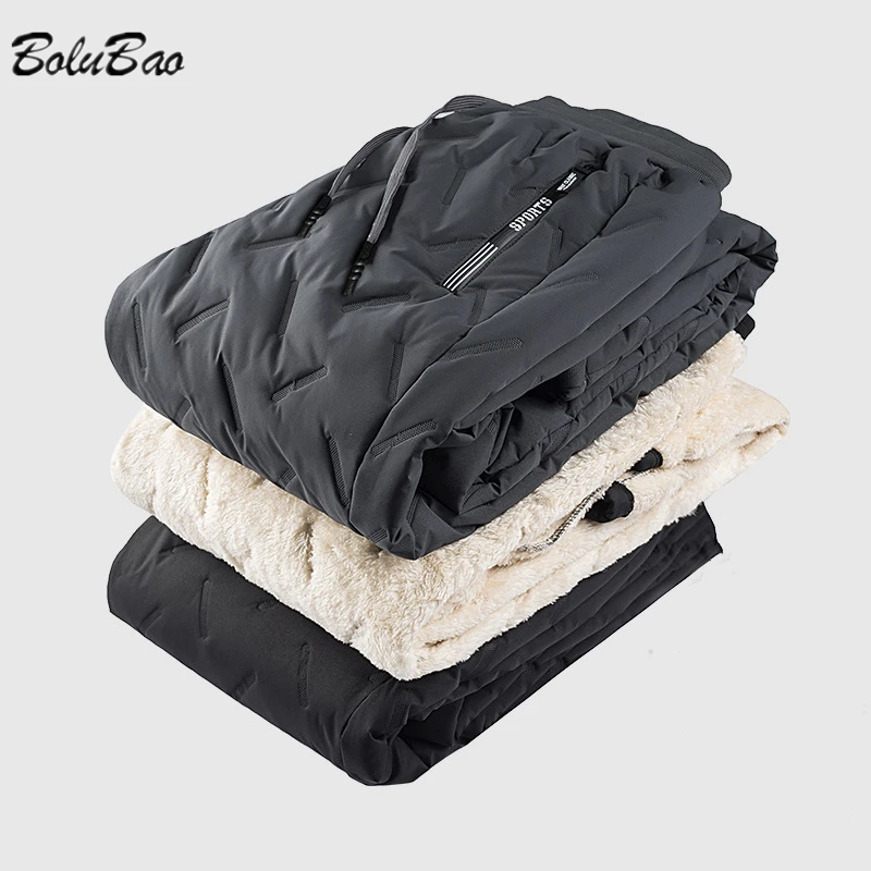 

BOLUBAO 2022 Brand Fashion Pants Men's Winter Cashmere Lamb Warm High Quality Design Warm Thick Casual Pants Male