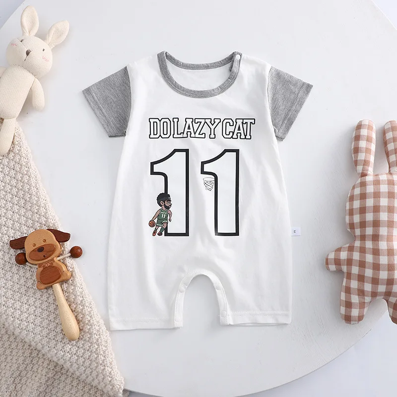 0-2 Years Infant Toddler Rompers Cotton Summer Baby Boys Thin Rompers Short Sleeve Newborn Cartoon Baby Girls Bodysuit Baby Bodysuits expensive