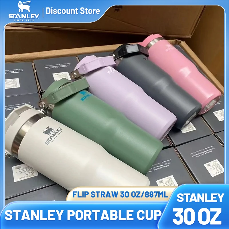 New 30oz Stanley IceFlow Stainless Steel Tumbler with handle Vacuum  Insulated Water Bottle for Home Reusable Cup with Straw - AliExpress