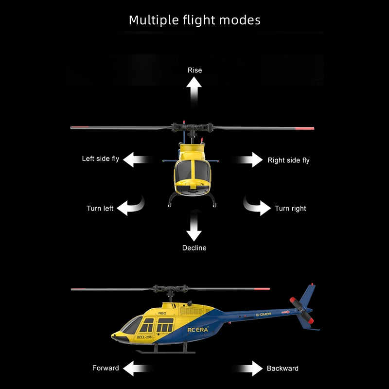 RC ERA A60 Rc Plane Helicopter 2.4G 6-Aixs Gyroscope 6ch Altitude Hold Optical Flow Bell 206 Mini Remote Control Helicopter Toys - 5