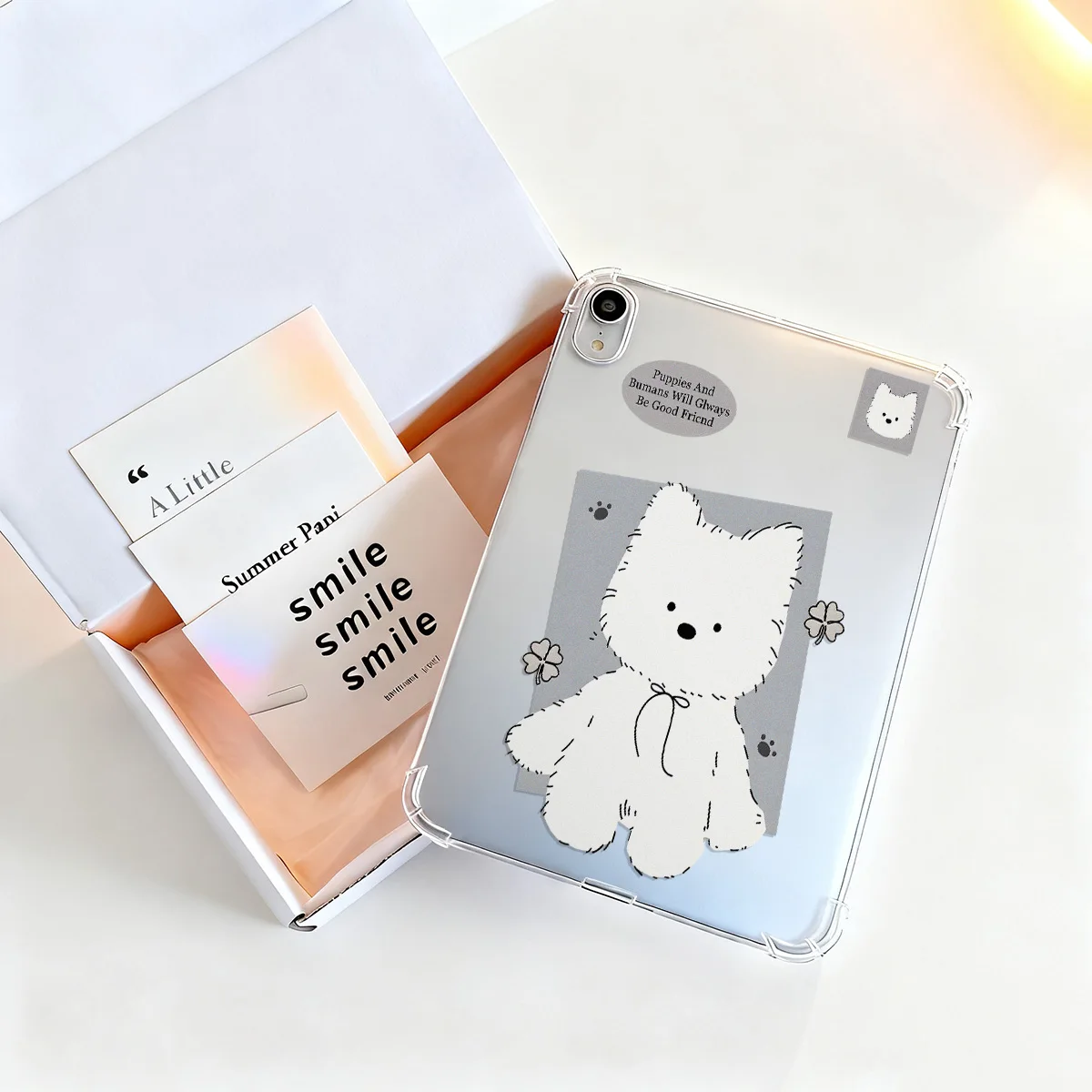 High Transparency Printed Tablet Case with West Highland White Terrier Design
