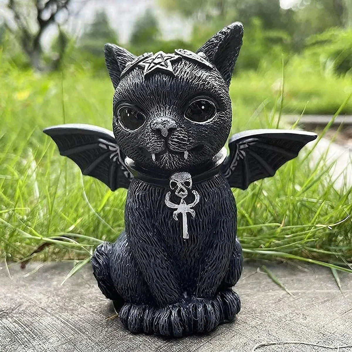 1PC Black Cat Statue Mysterious Cute Cat Witch Cat Figurine