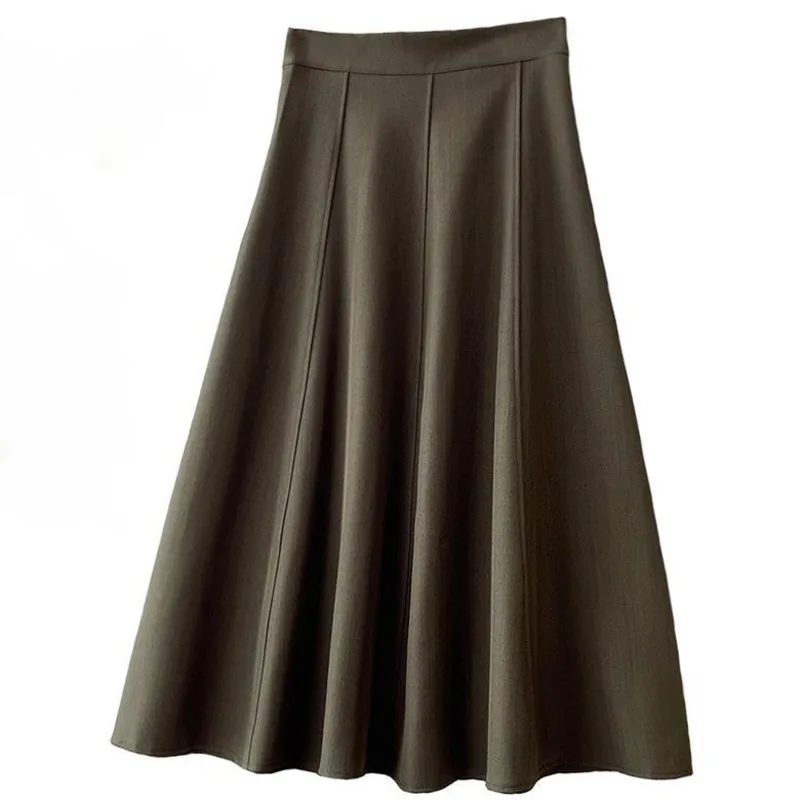 

Women High Waist Casual College Style Retro Casual A Line Streetwear Simple All-match Office Lady Skirts Autumn Winter