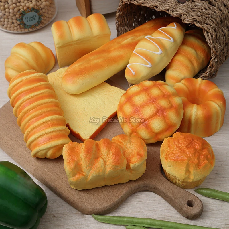 1pcs Artificial Simulation Bread Fake Food Model French Baguette Toast Cake Bakery Kids Play Kitchen Toys Boy Girl Pretend Baker 3