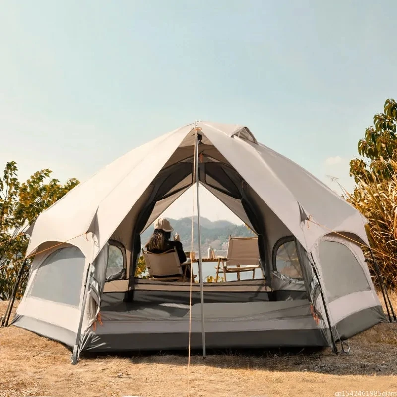 Tente champignon entièrement automatique, pliable, portable, ouverture  rapide, épaissie, étanche à la pluie, camping sur le terrain en plein air