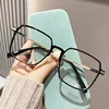 Large Oversized New Trend Reading Glasses Classic Anti-blue Light Presbyopia Eyewear Men Women Farsighted Eyeglasses Degree+4.0 4
