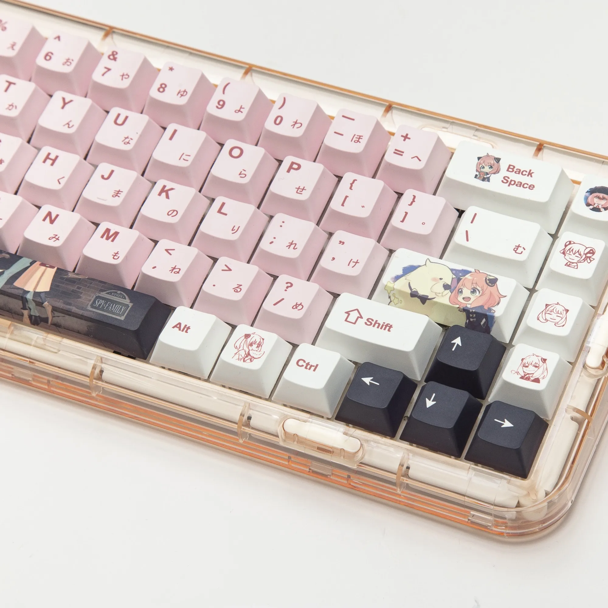 Pbt Keycaps Cereja Tintura Sub Keycap 140 Chave Japonês Minimalista Branco Rosa para Jogos Teclado Mecânico Personalizado dos Desenhos Animados - Imagem 3