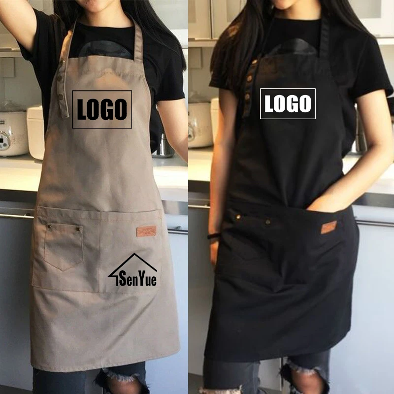 aliexpress.com - 2024 Free Shipping Fashion Kitchen Aprons For Woman Men Chef Work Grill Restaurant Bar Shop Cafes Beauty Nails Studios Uniform