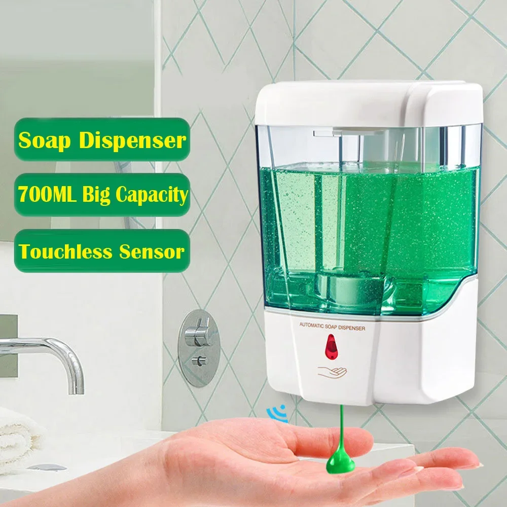 Soap Dispenser 700ml Automatic Touchless Sensor Hand Sanitizer Detergent Liquid Soap Dispenser Wall Mounted For Bathroom Kitchen Soap Dispenser