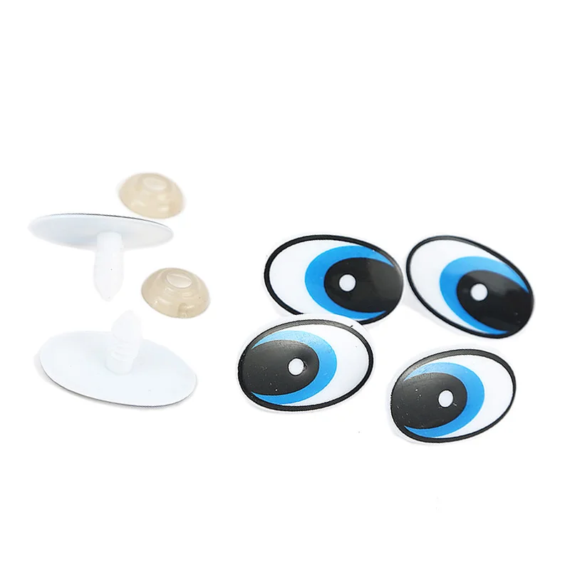 

10-50MM Black Plastic Oval Safety Eyes for White Bear Doll Animal Puppet Crafts Children DIY Toys Plush Doll Accessories