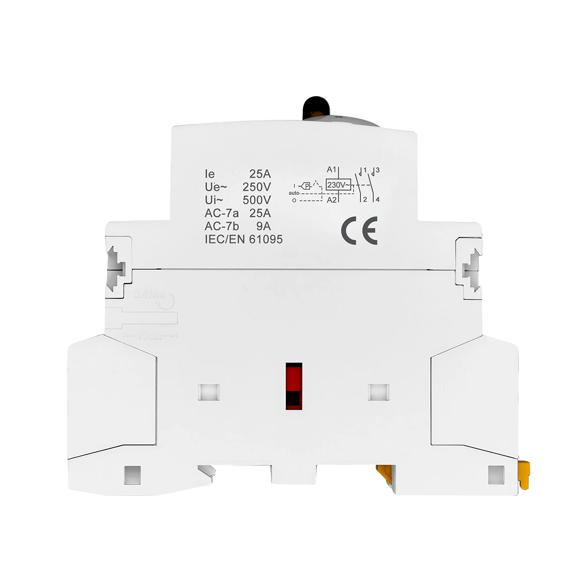 TOCT1 가정용 AC 모듈식 접촉기, 수동 제어 스위치, 2NO 또는 1NO 1NC 또는 2NC, 220V, 230V, 50 HZ, 60HZ Din 레일, 2P 25A