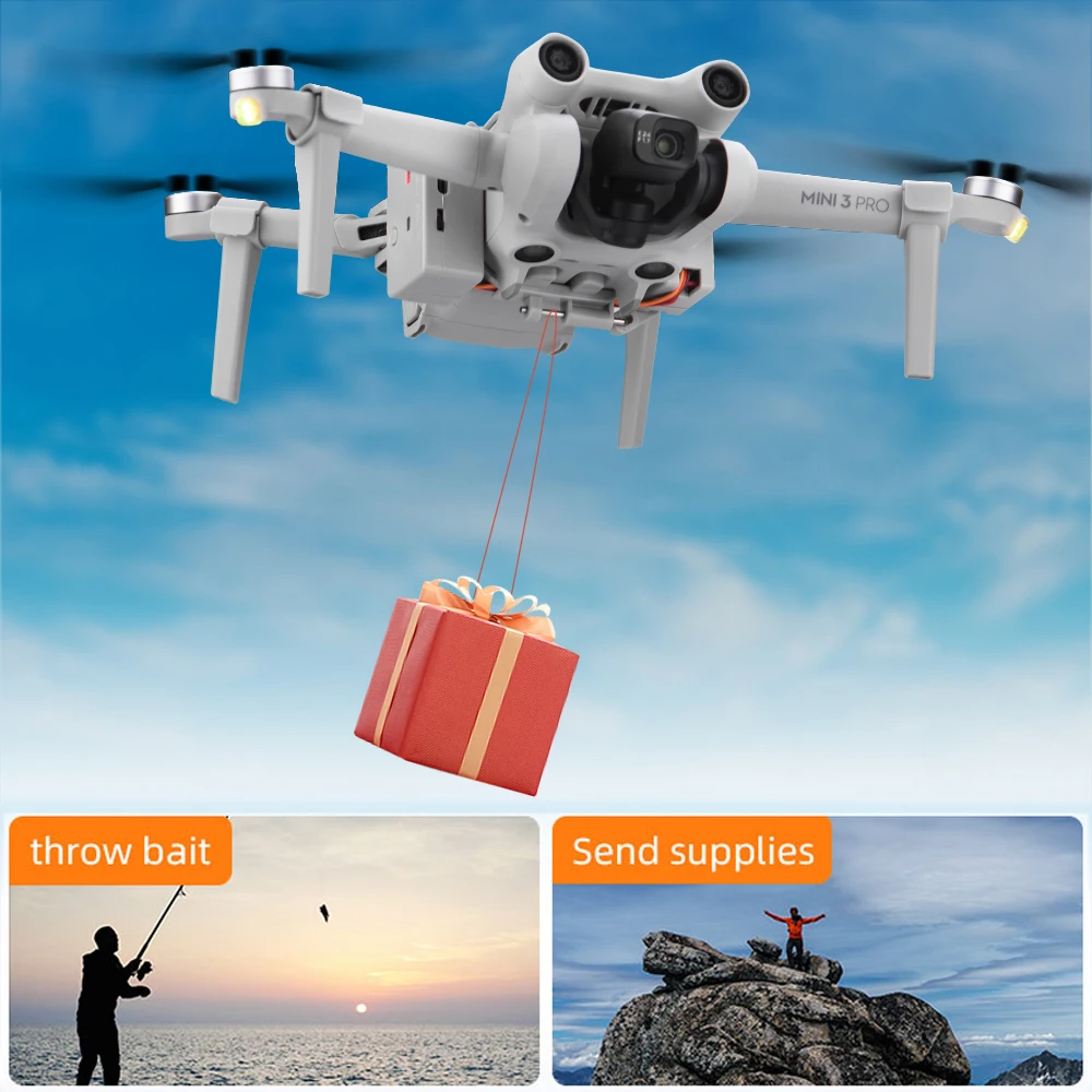Brdrc Airdrop System Per Dji Mini 3 Pro Drone Fede Nuziale Regalo Esca Da Pesca Consegna Life Rescue Thrower Accessorio A Sgancio Rapido