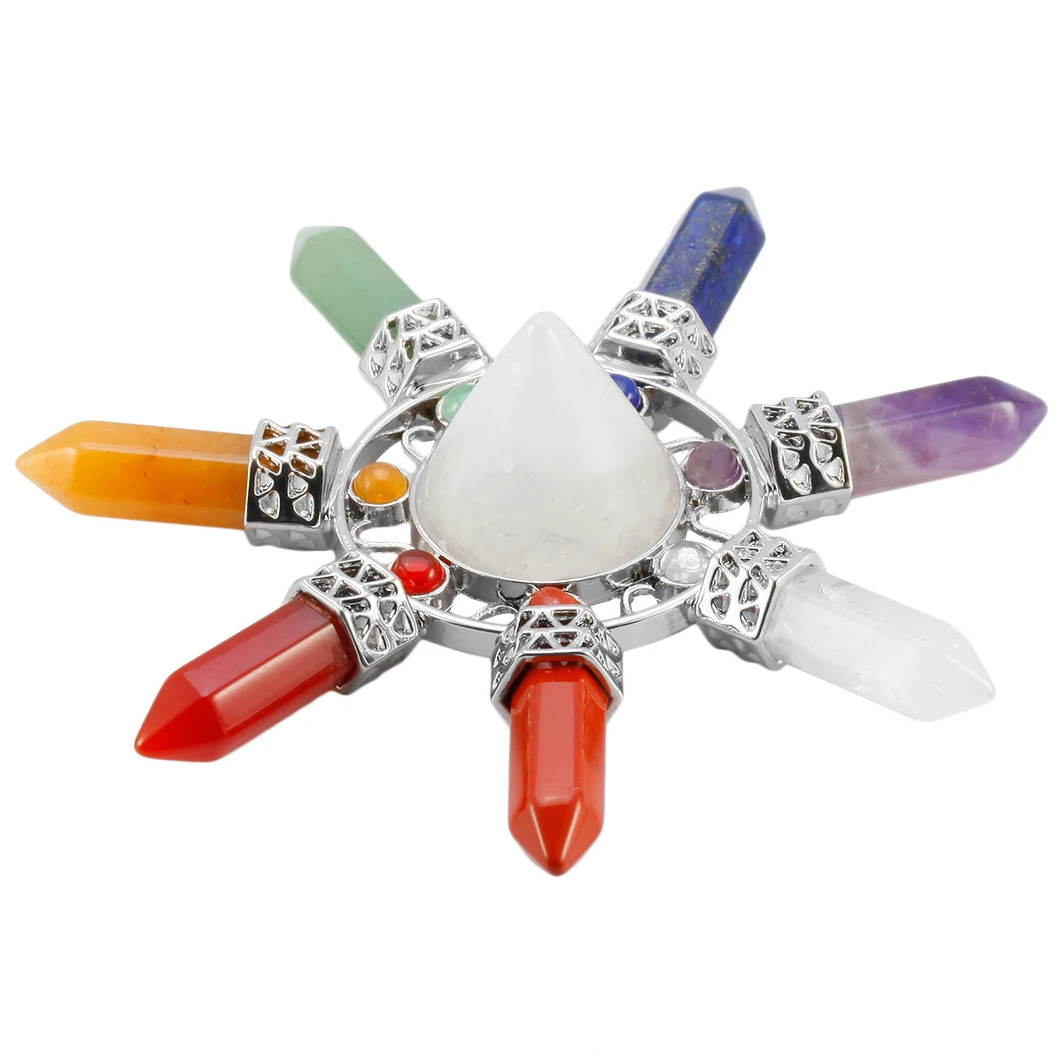 Taper & 7 Chakra Points Generator,Reiki Healing Crystal Stone For Chakra Balancing Yoga Meditation