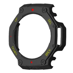 Durable Shockproof Protective Case Cover for Amazfit T - Rex 3 (Black Red Yellow)