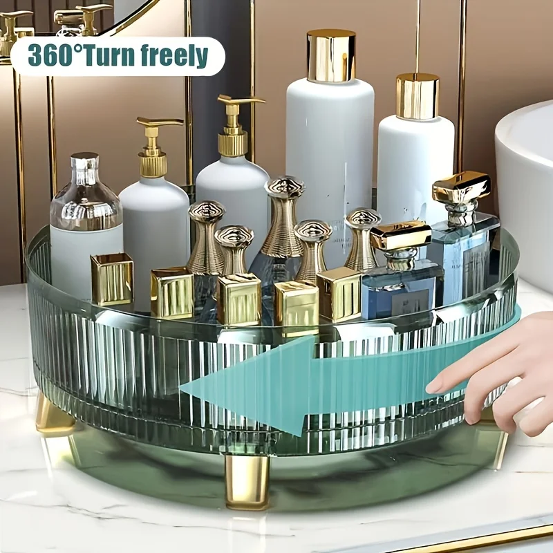 1PCS Makeup Organizer, 360 Rotating Makeup Organizer, Make Up Organizers and Storage, Large-Capacity Round Perfume Organizer, 3
