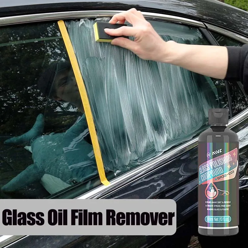 

Car Glass Oil Film Remover Paste AIVC Glass Grease Water Stain Cleaner Windshield Polisher Clear Vision Car Detailing Household