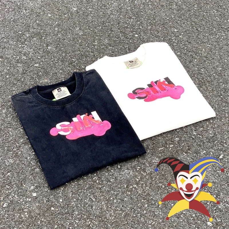 

Футболка SAINT MICHAEL Bubble Angel Limited с цифровым прямым распылением, мужская и женская Винтажная футболка с потертостями