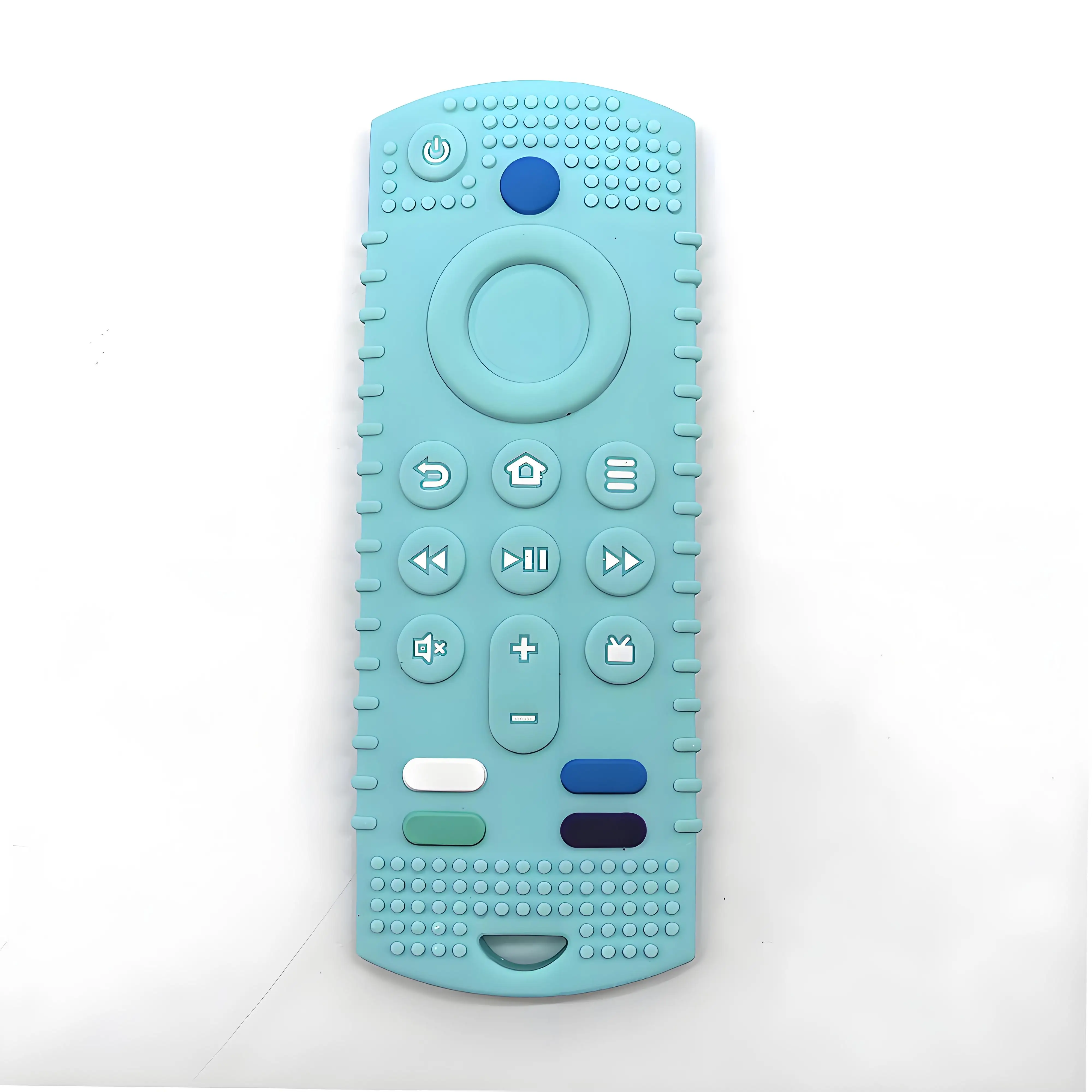 2 PCS Grade Silicone Baby Teether Soothing Teether Early Educational Sensory Toys for Infant Teether Remote Control Shape