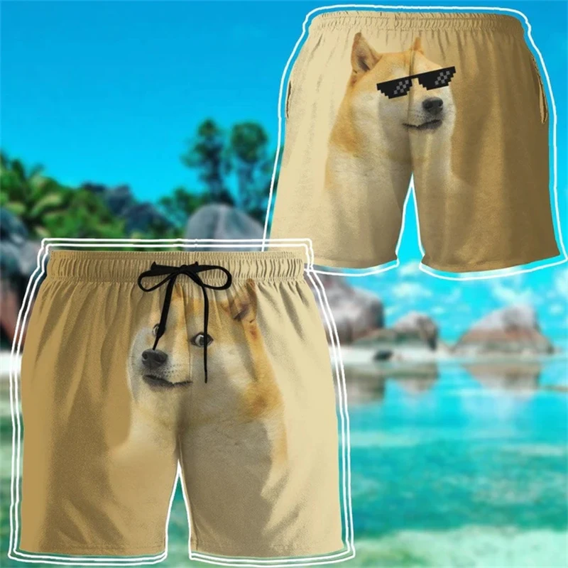 

3d Print Funny Dog Beach Shorts Street Hip Hop Cool Designs Graphic Sportswear Gym Trunks Ice Shorts Summer Hawaii Swimsuit 4XL