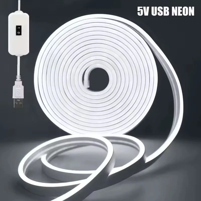 Neon LED Light Strip 5V USB Smart Gesture Sensor Dimmer Switch Flexible Waterproof Silicone Neon Sign Rope Tupe Room Decoration led strip lights